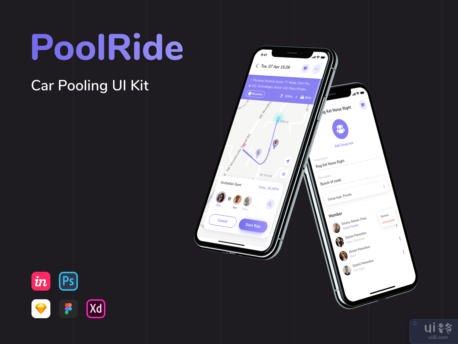 PoolRide - Car Pooling UI Kit #10