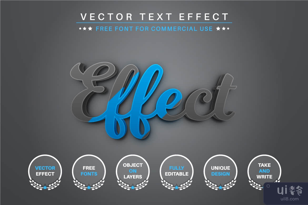 双色 - 可编辑的文字效果，字体样式(Double Color - Editable Text Effect, Font Style)插图3