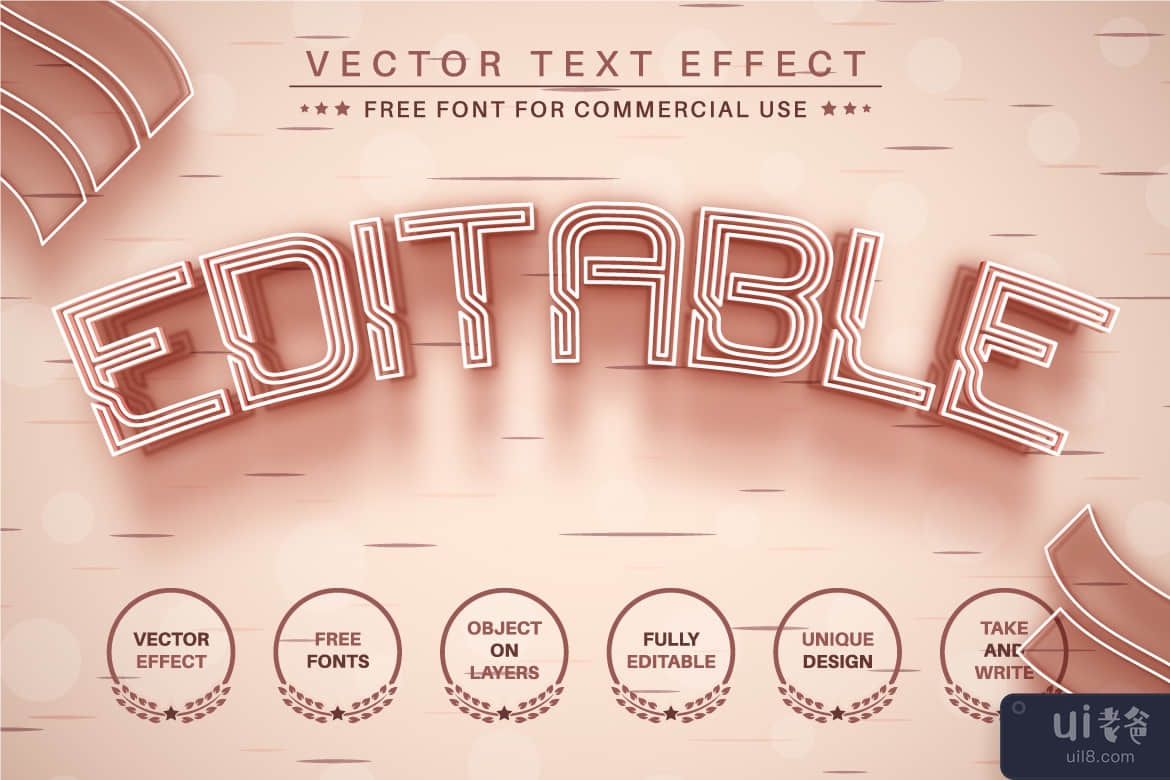 木制工艺 - 可编辑的文字效果，字体样式(Wooden Craft - Editable Text Effect, Font Style)插图2