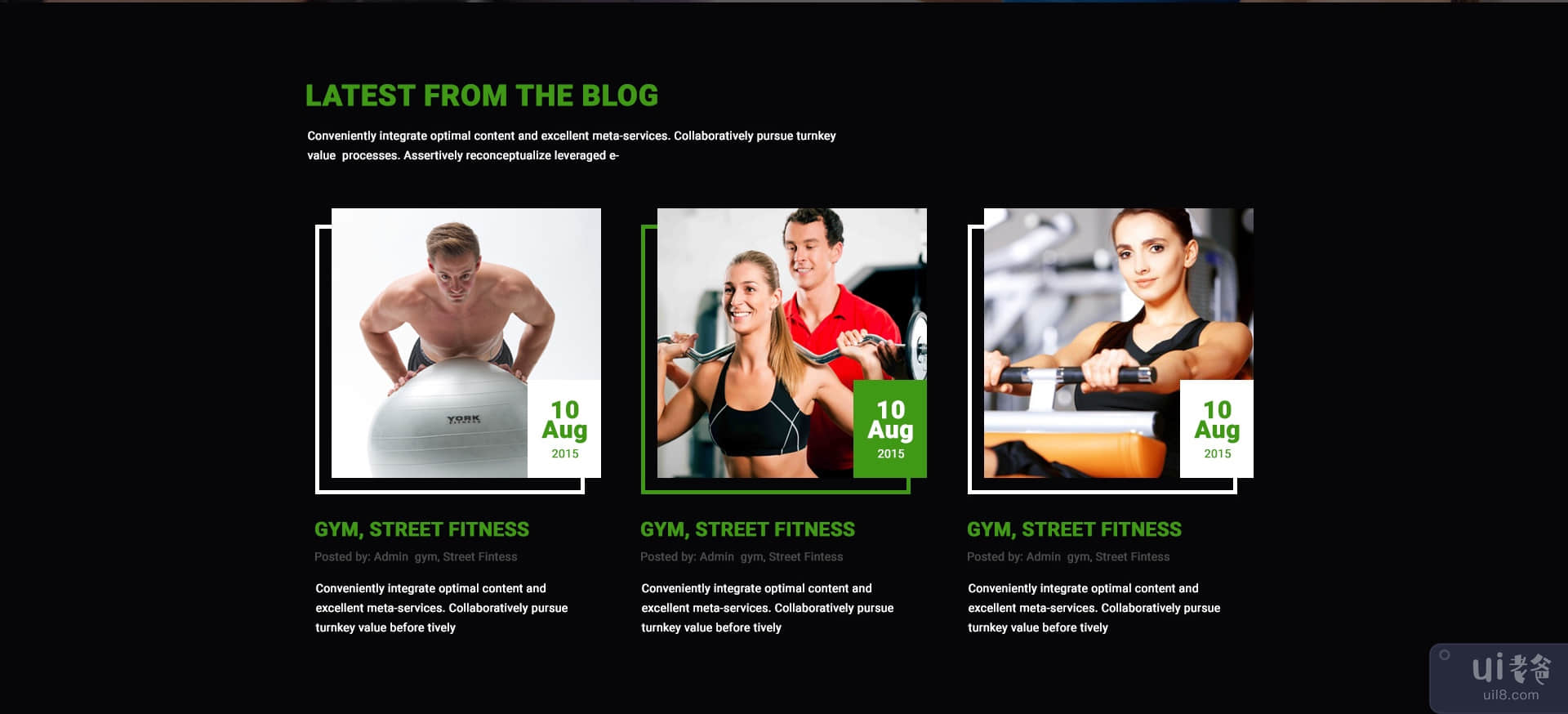 健身房和健身网页模板(Gym & Fitness web Template)插图2