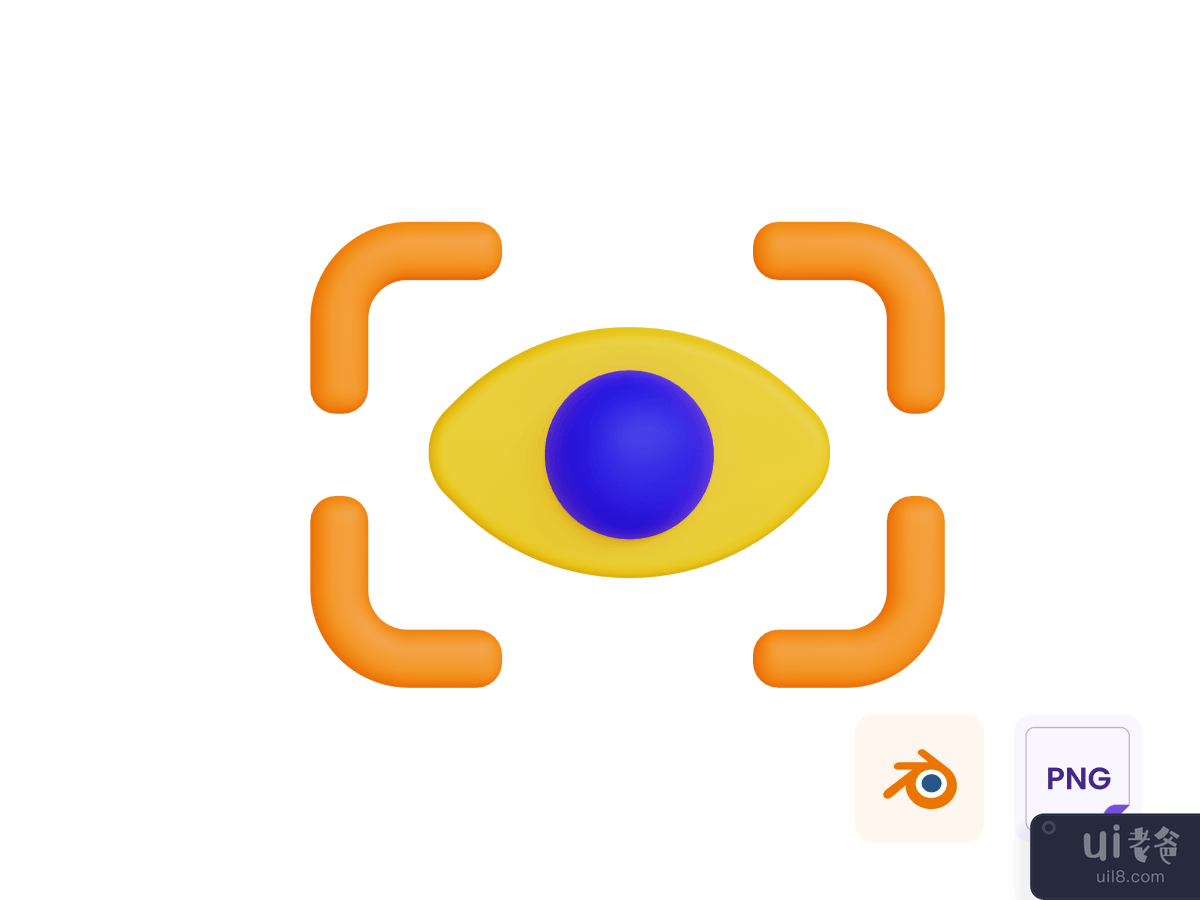 Scan Eye 3D Icon