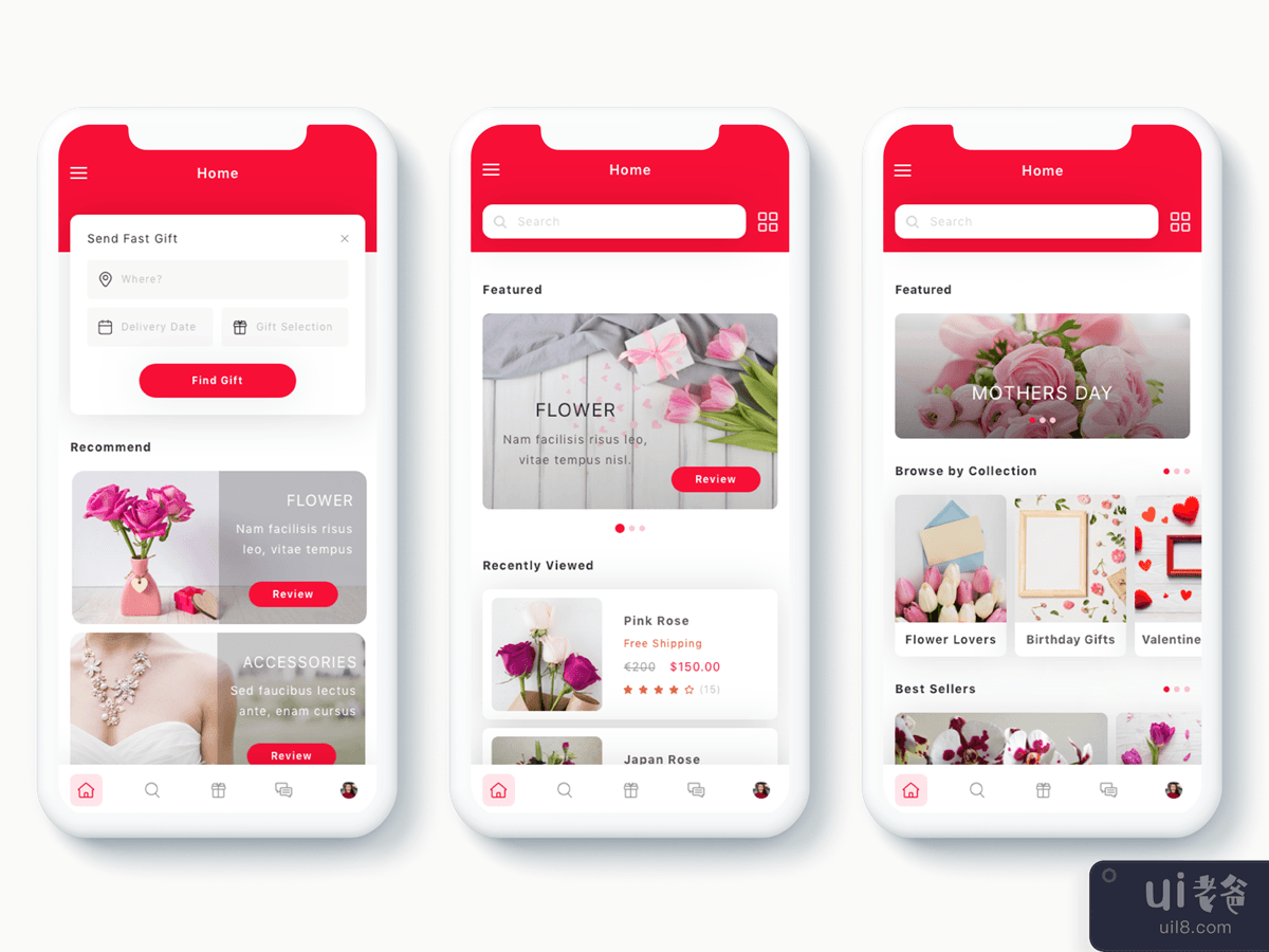 Zambak - 礼品和鲜花递送应用程序 UI 套件(Zambak - Gift and Flower Delivery App UI Kit)插图2