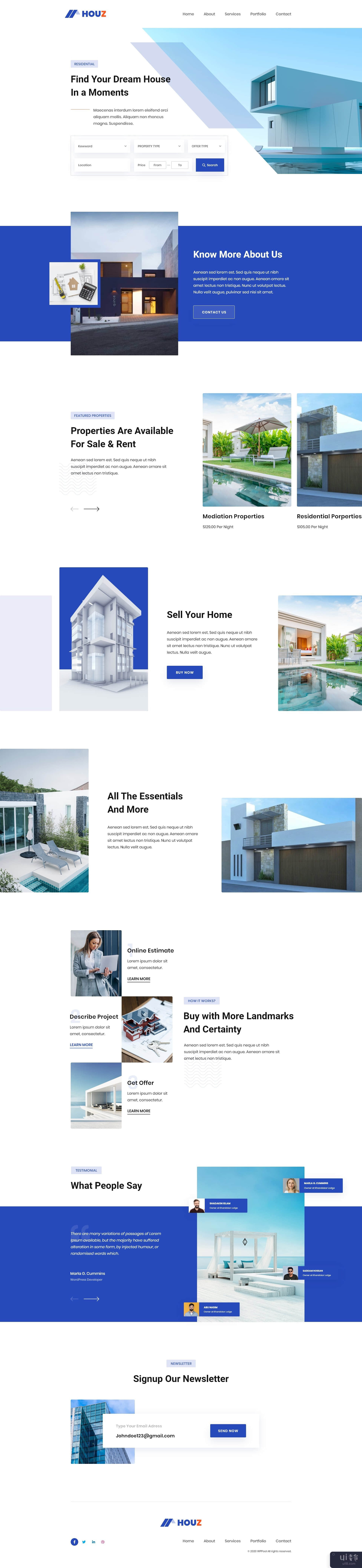 Houz房地产登陆页面(Houz Real Estate Landing Page)插图