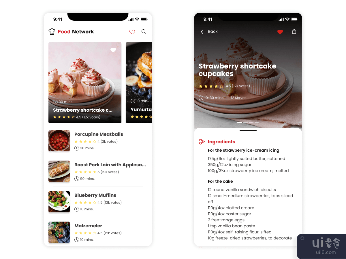 Food Network - 烹饪食谱应用程序设计(Food Network - Cooking Recipes App Design)插图