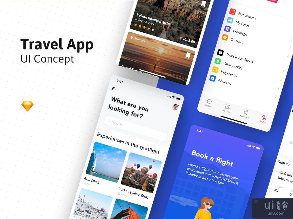 Travel Guide App UI design Concept
