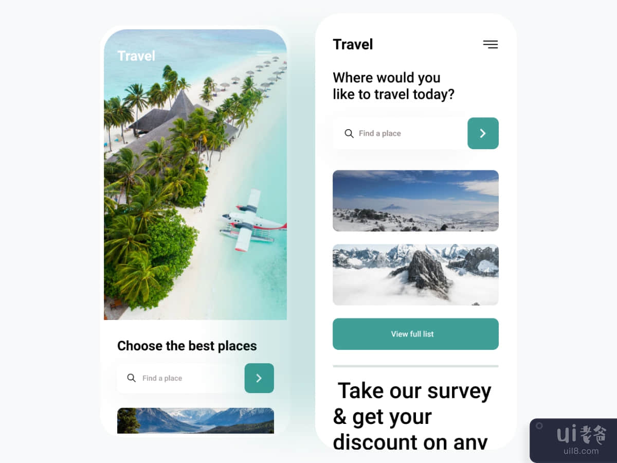 梦想旅行社 - 应用程序界面(Dream Travel Agency - App Ui)插图