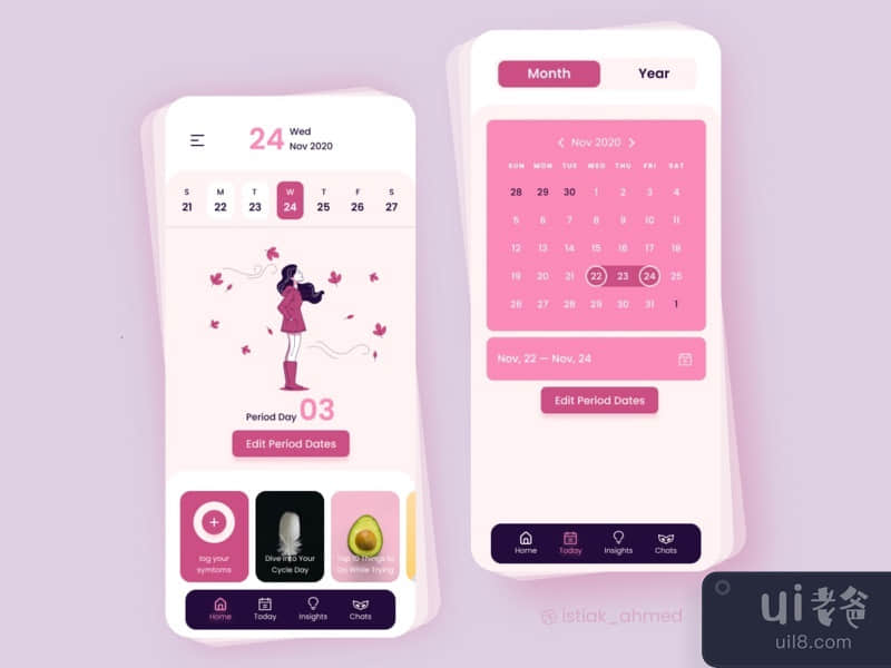 Medical Mobile App - Pregnancy time Period