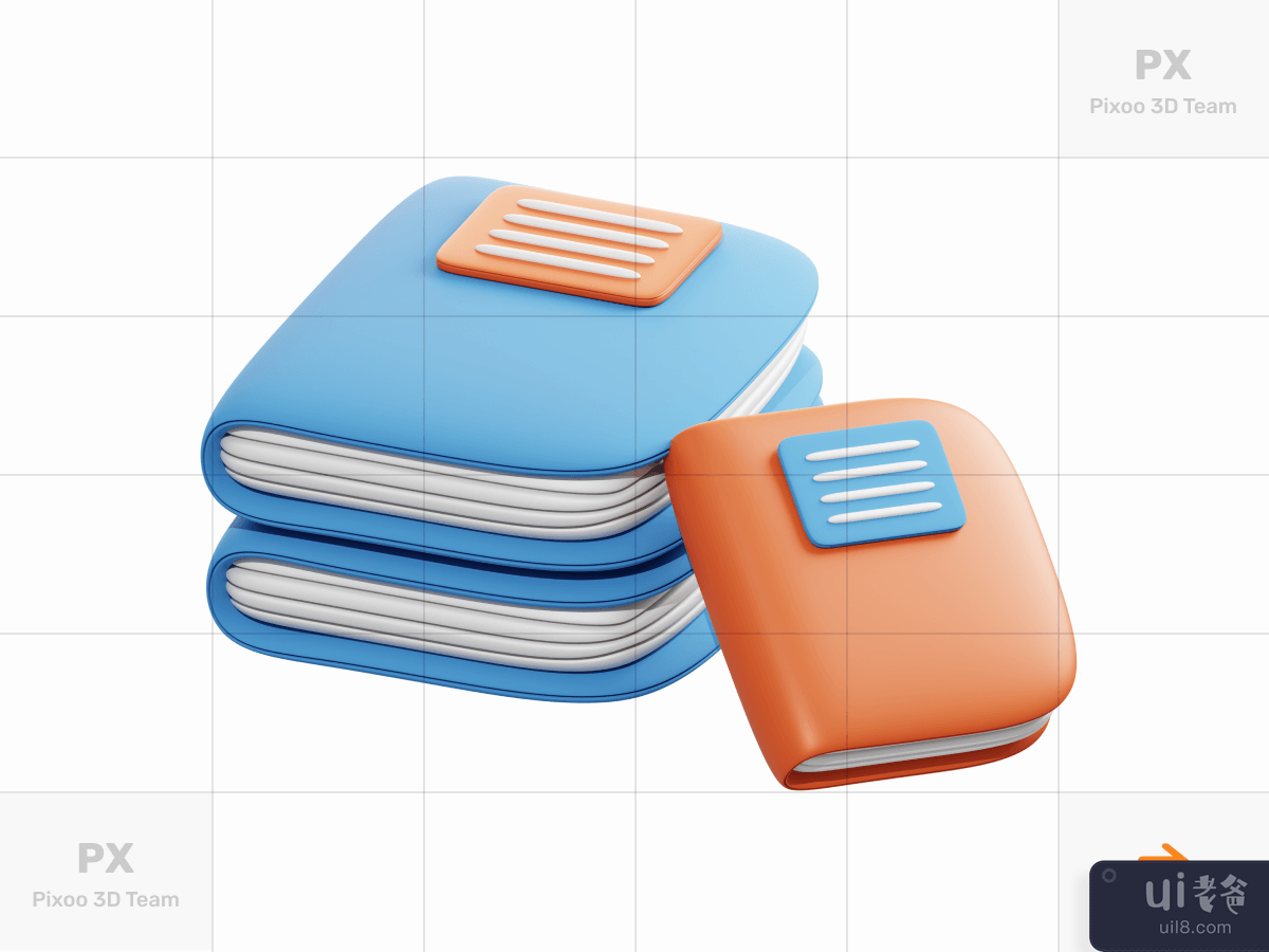 3D School & Education Icons Pack - Books