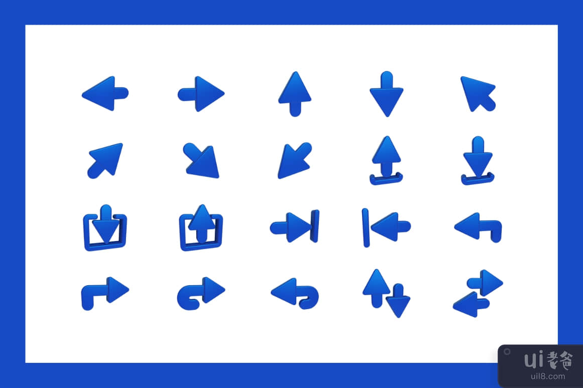 箭头 3D 图标集(Arrows 3D Icons Set)插图