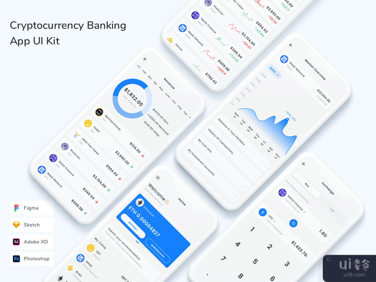 Cryptocurrency Banking App UI Kit