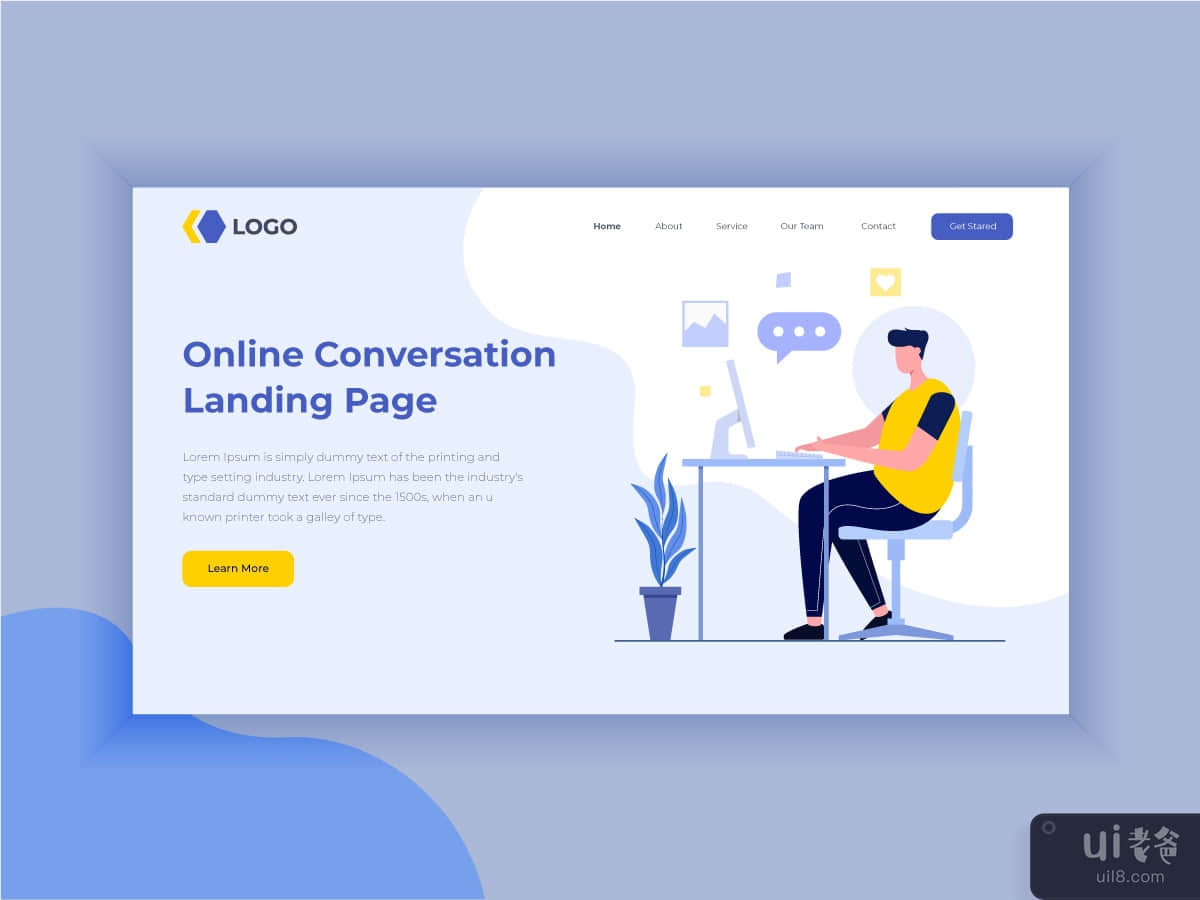 Online Conversation Landing Page UI design