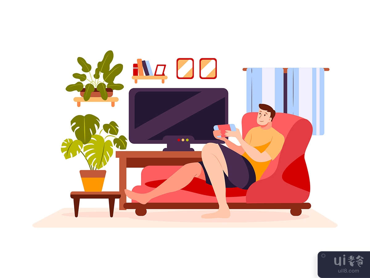 Stay At Home Vector Illustration concept