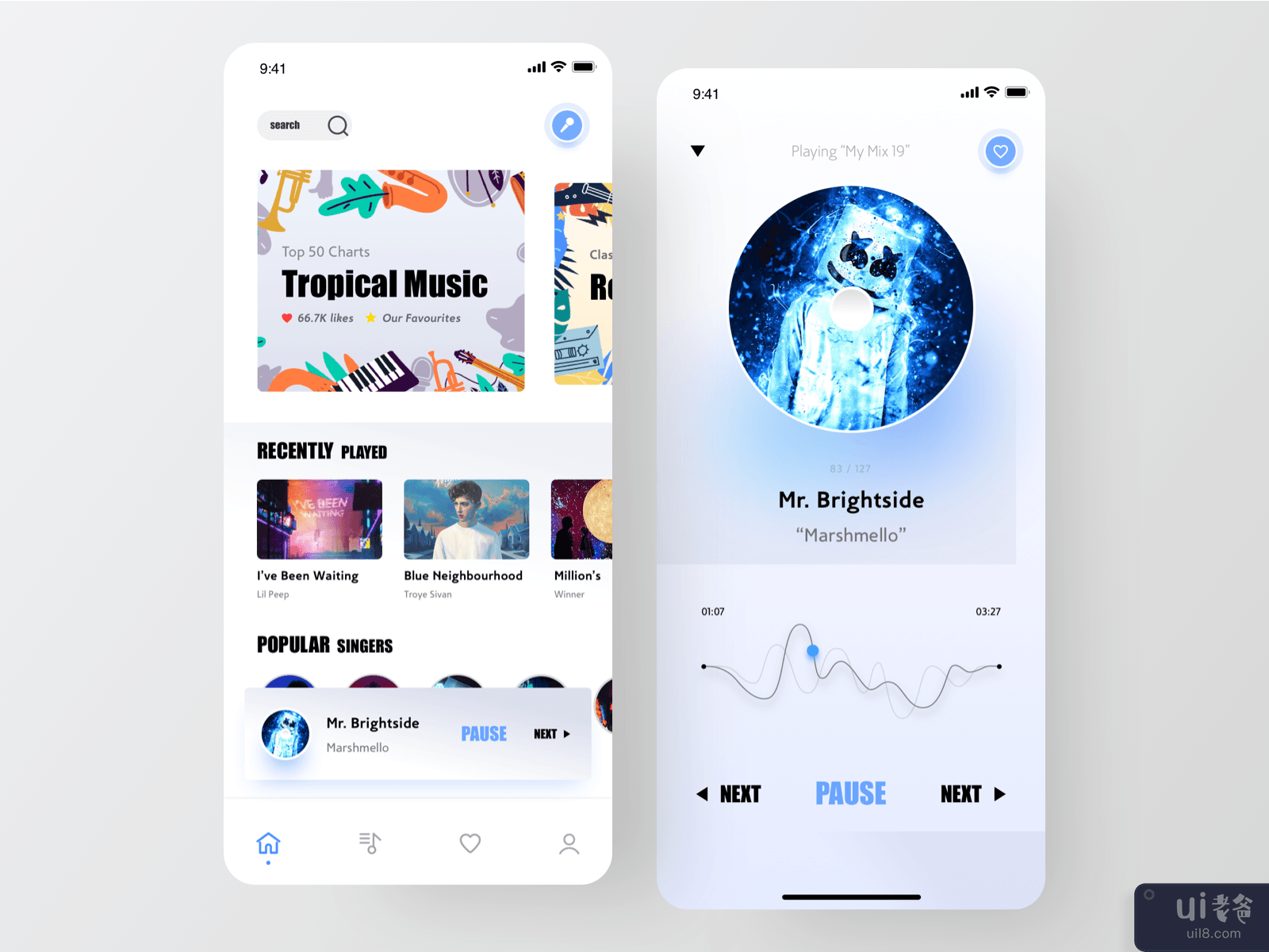 UI Design: Minimal Music Player Concept