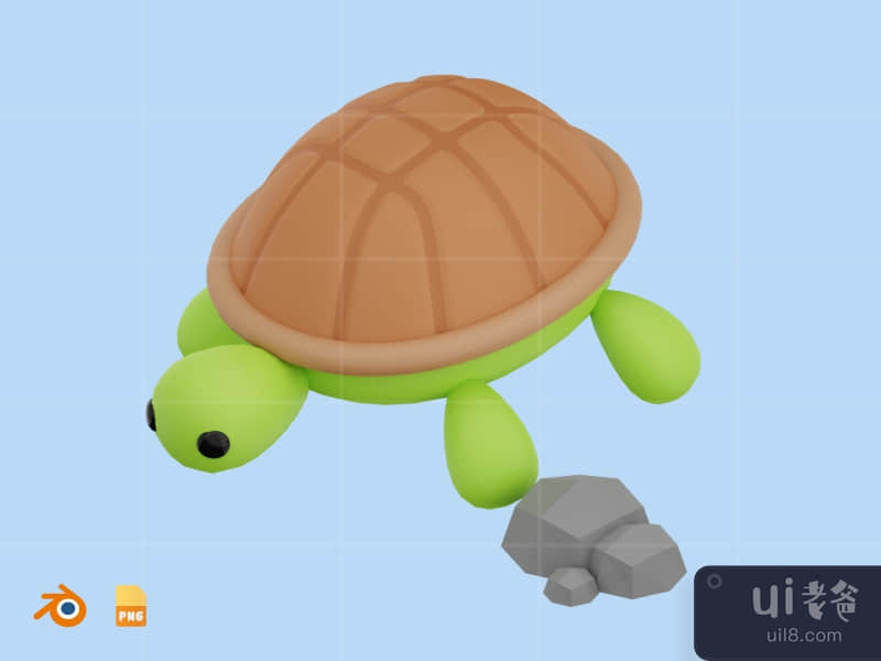 Turtle - Cute 3D Water Animal