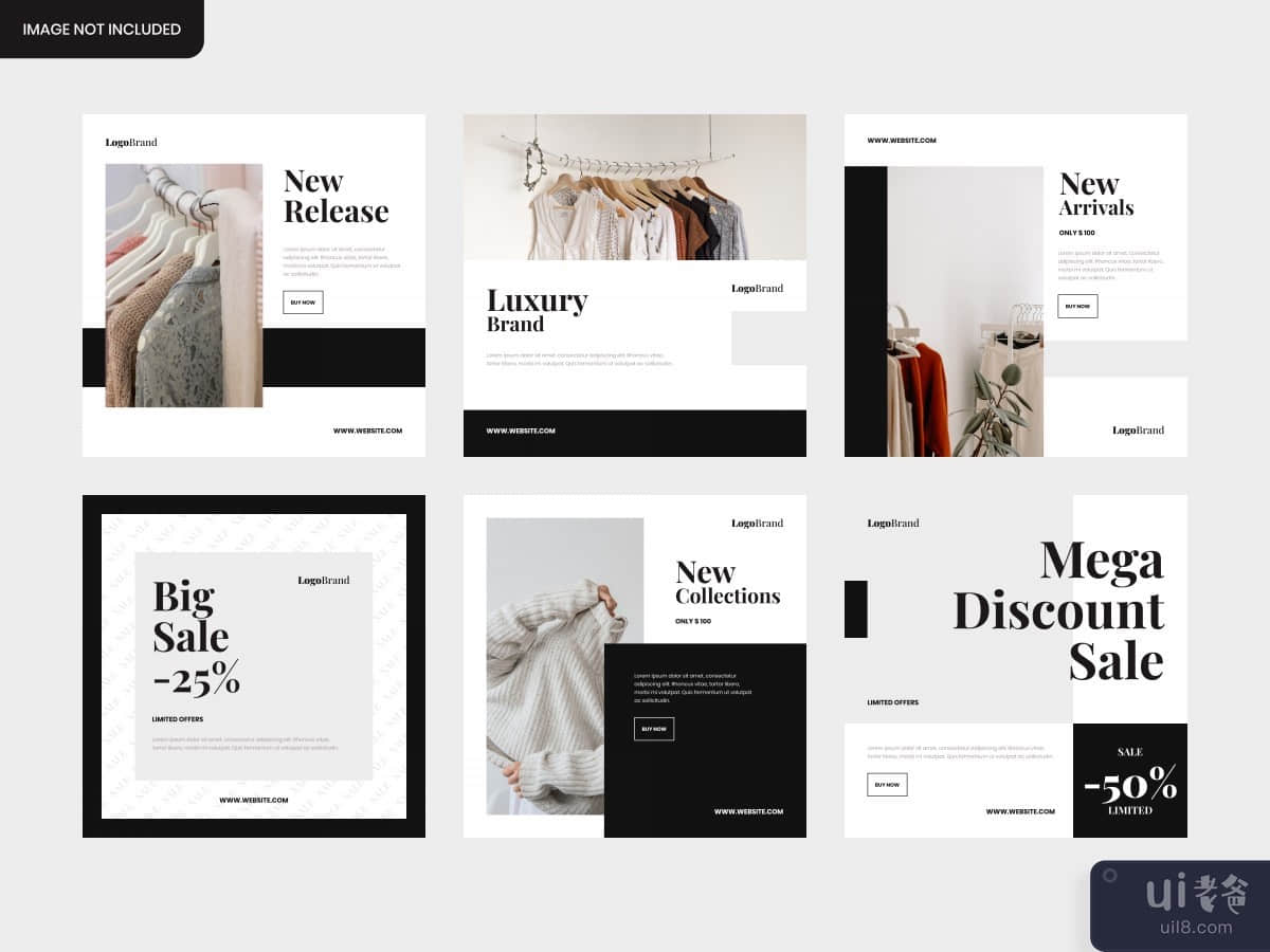 modern luxury fashion square banner for flyer and social media post template