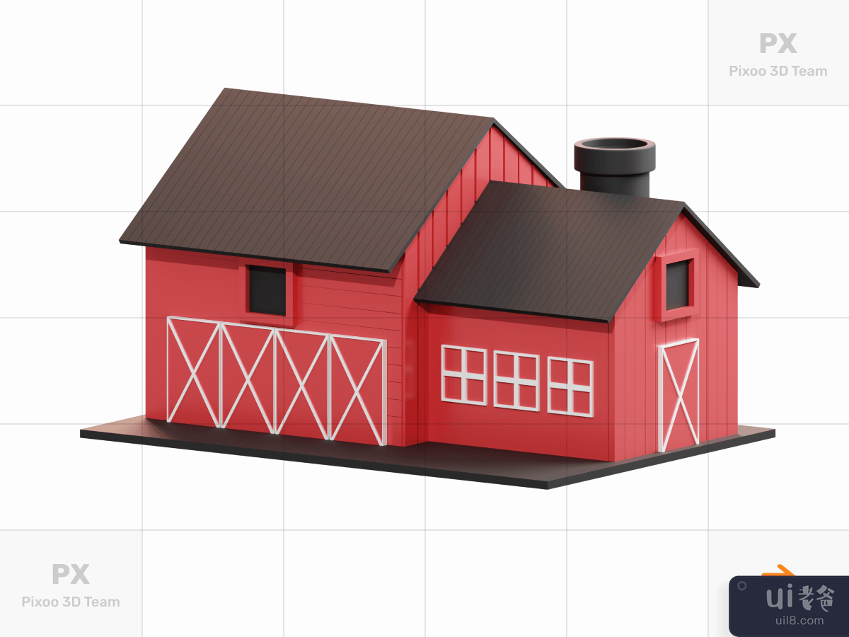 Tanduran - 3D Agriculture Illustration Pack _ Barn