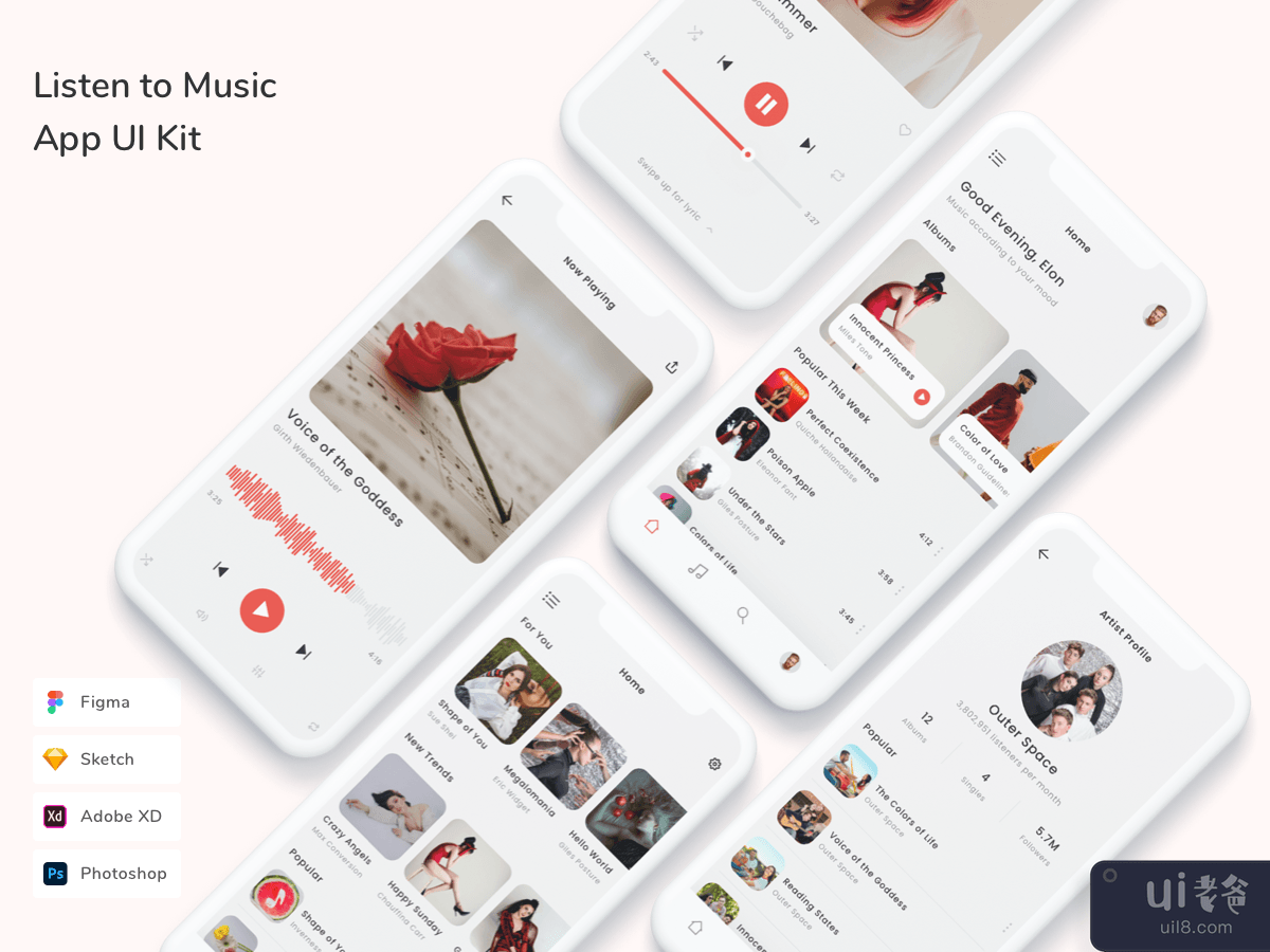 Listen to Music App UI Kit