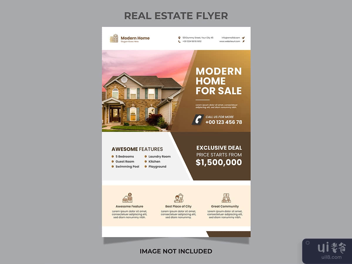 Real estate social media banner square flyer template