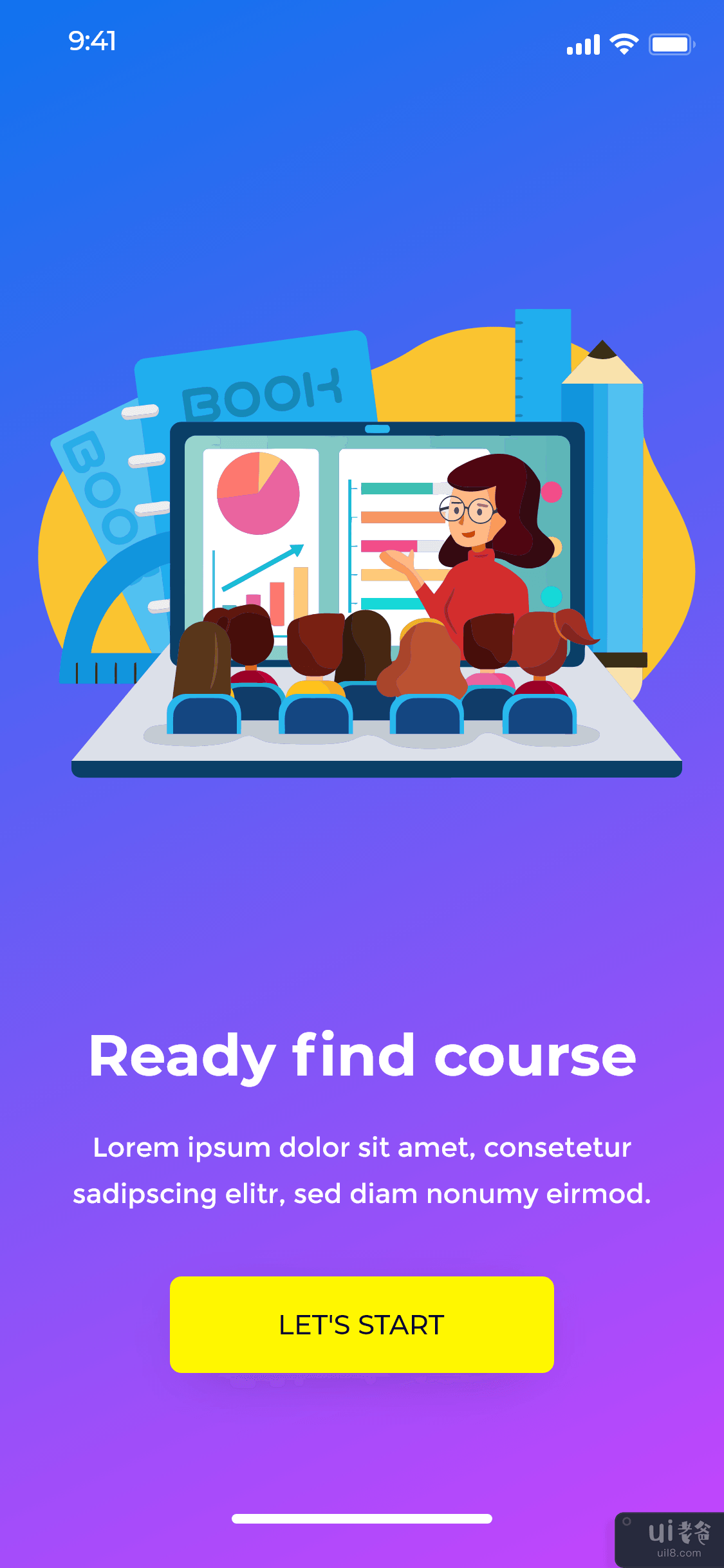 教育 入职屏幕 在线学习(Education Onboarding screen Online Learning)插图