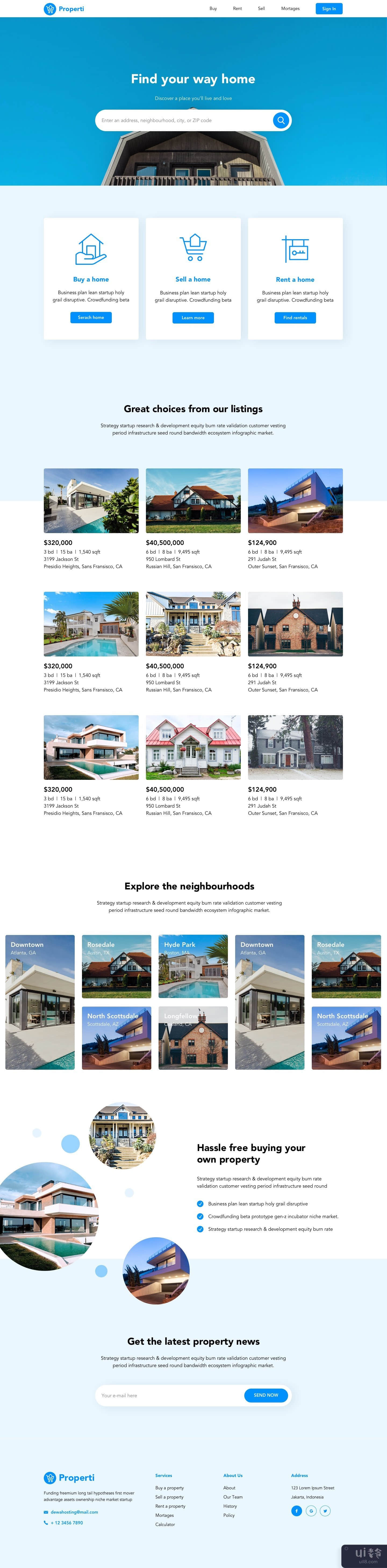 Properti - 房地产网页模板(Properti - Real Estate Web Template)插图
