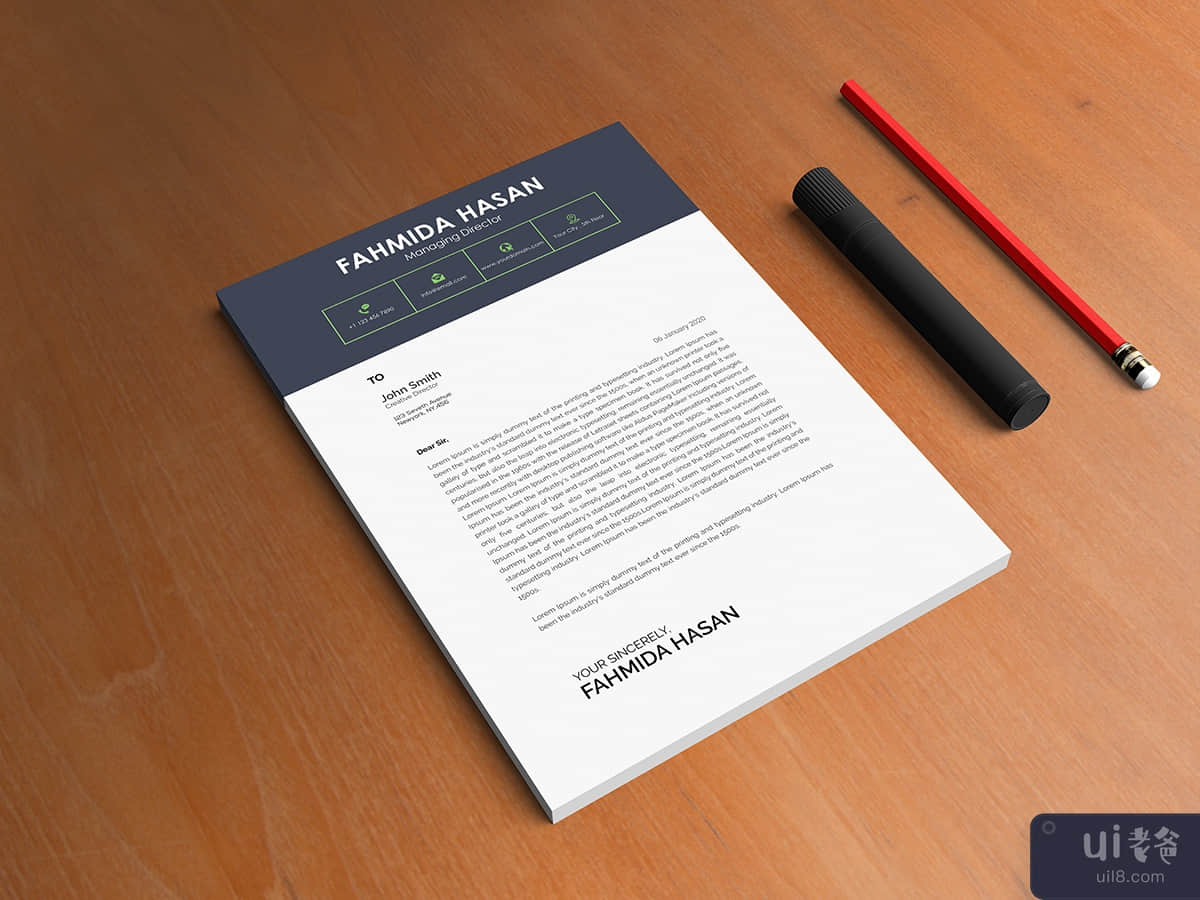 Cover Letter Photoshop Template