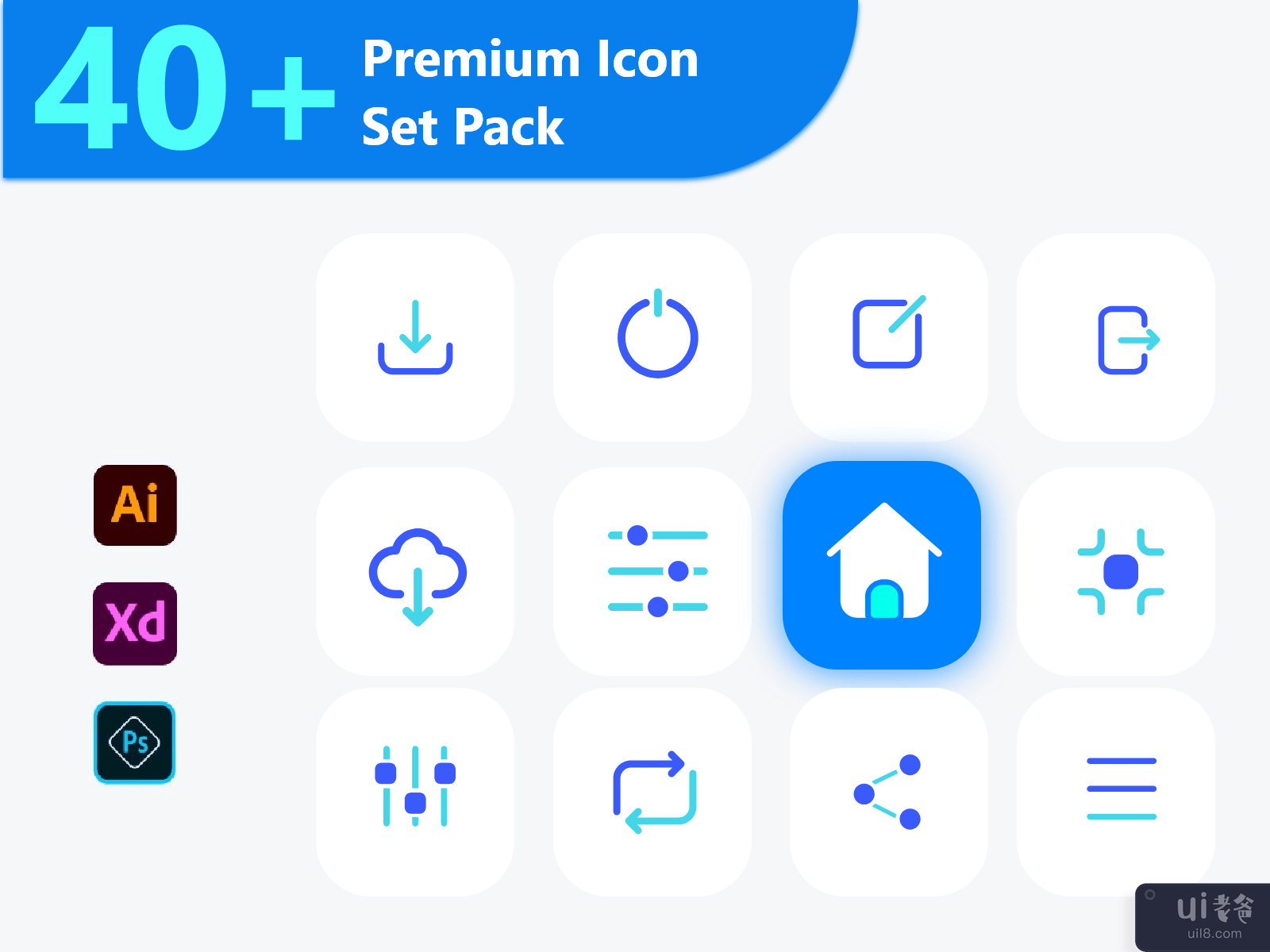 高级图标集包 V6-品牌标志图标集(Premium Icon Set Pack V6 - Brand Logo Icon Set)插图