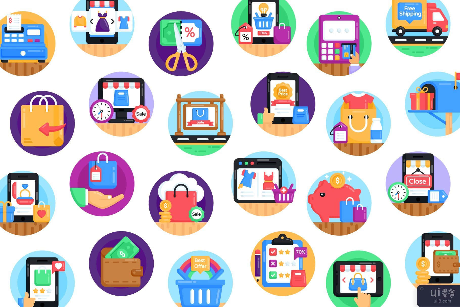100 个购物和电子商务图标(100 Shopping and Ecommerce Icons)插图5
