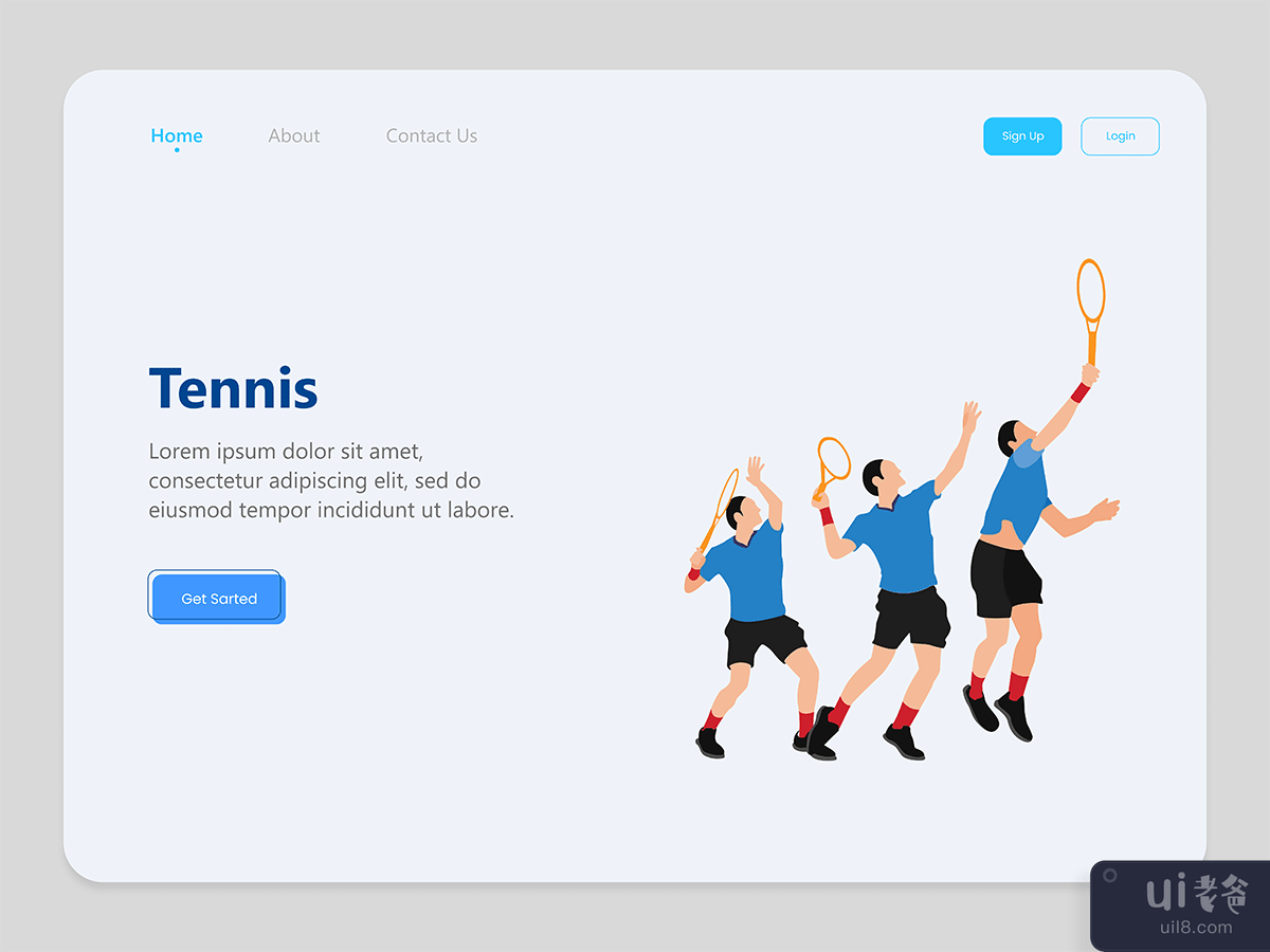 登陆页面 - 网球运动(Landing Page - Tennis Sport)插图