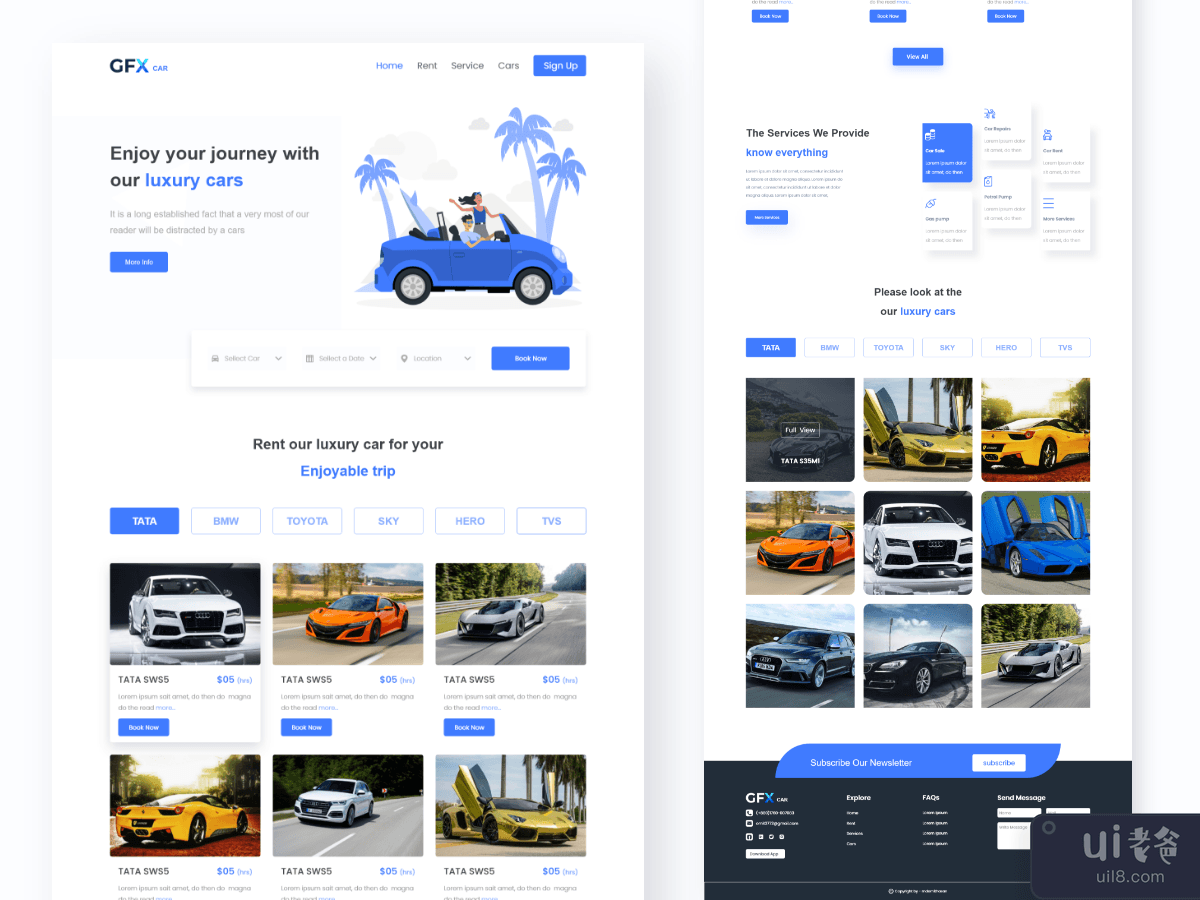 Car Rental Landing page