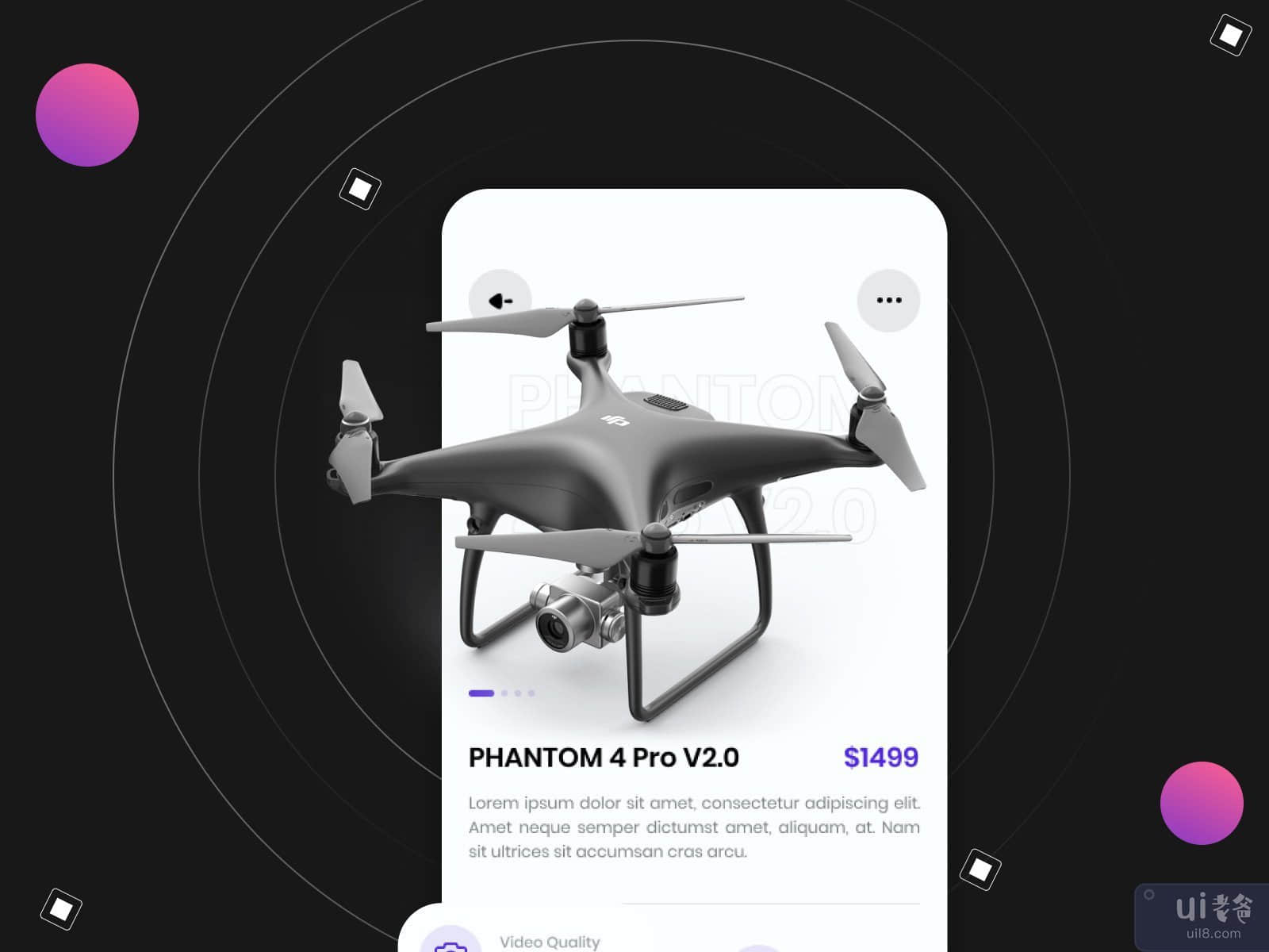 难以置信😍 Drone Store Mobile📱 App 的页面布局(Incredible😍 Page Layouts for Drone Store Mobile📱 App)插图
