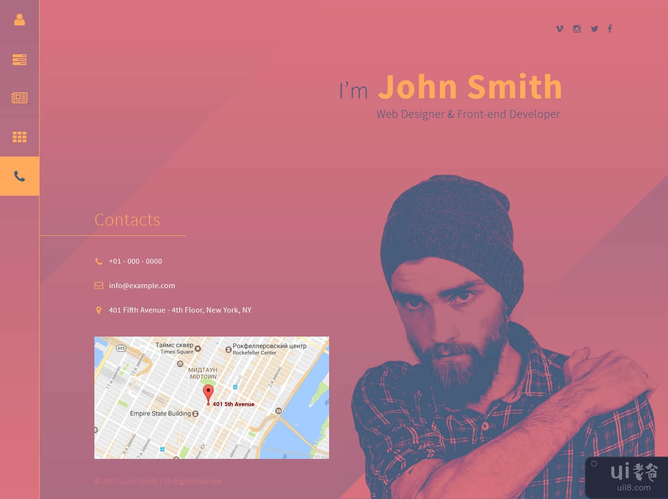 JohnSmith - 设计师作品集网站(JohnSmith - Designer’s Portfolio Website)插图3