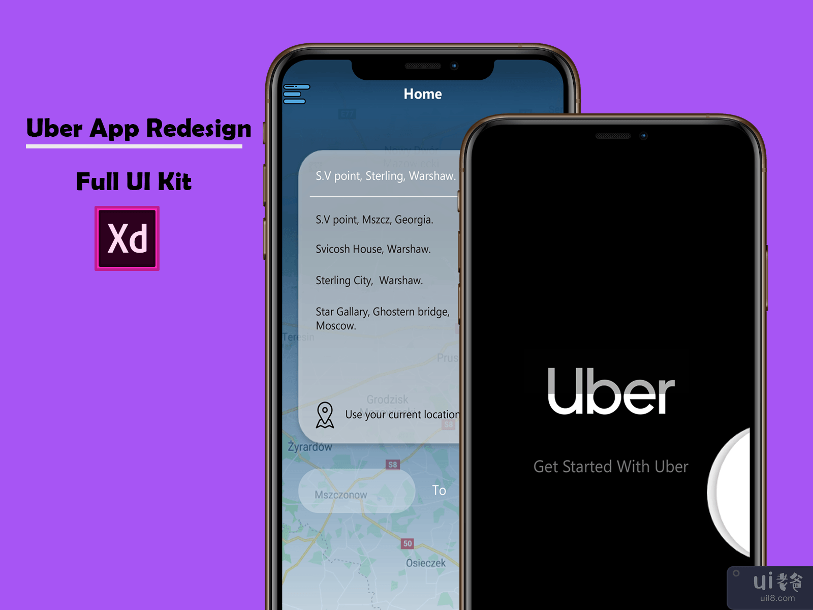 Uber App 重新设计 UI 套件(Uber App Redesign UI kit)插图