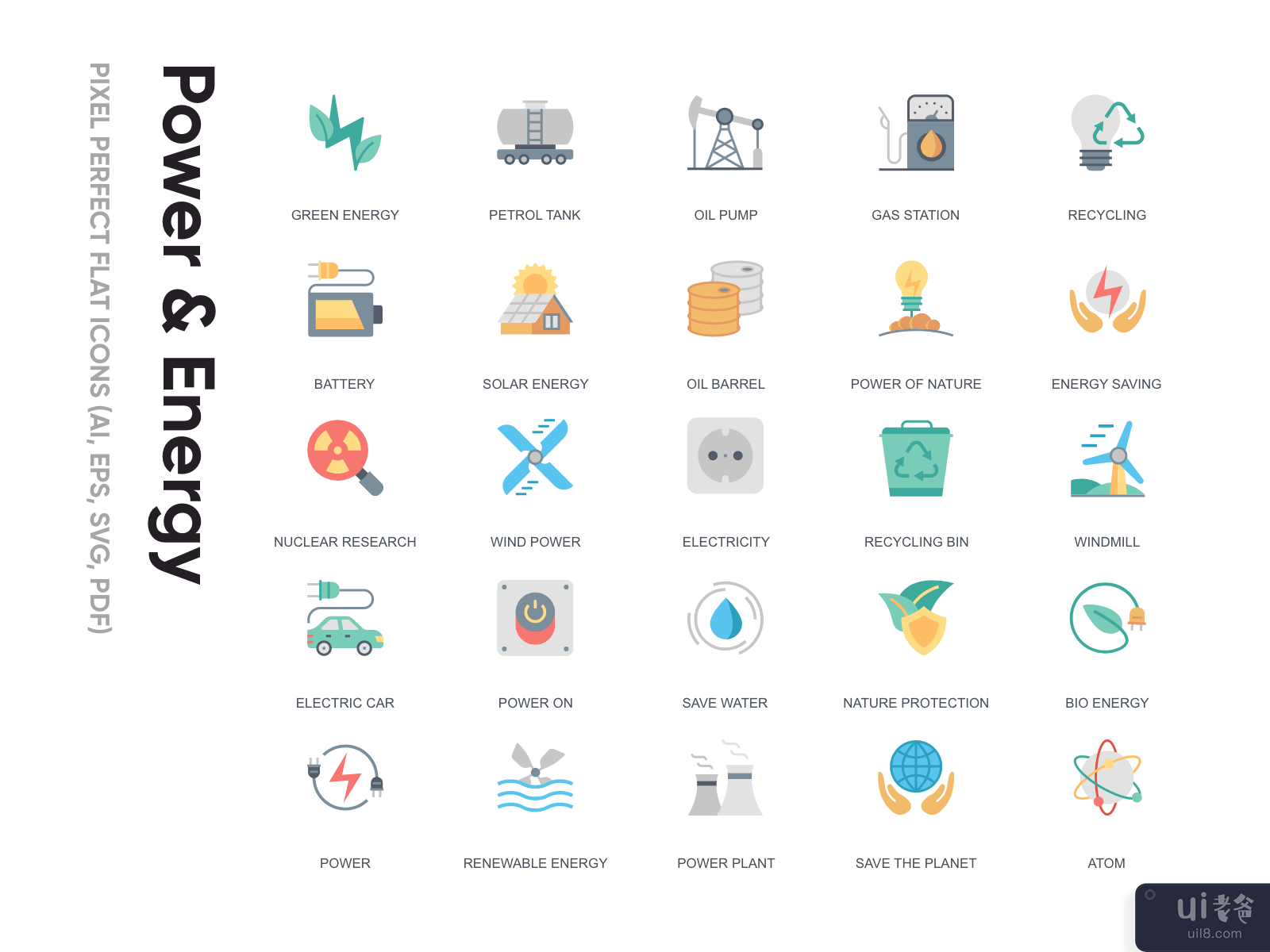 Flat Icon - Power & Energy