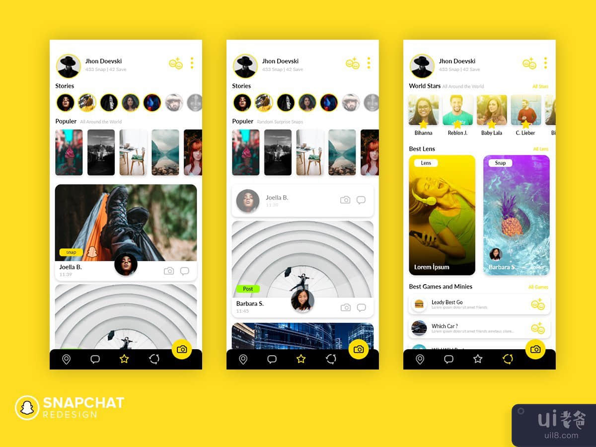 Snapchat应用重新设计(Snapchat App Redesign)插图1