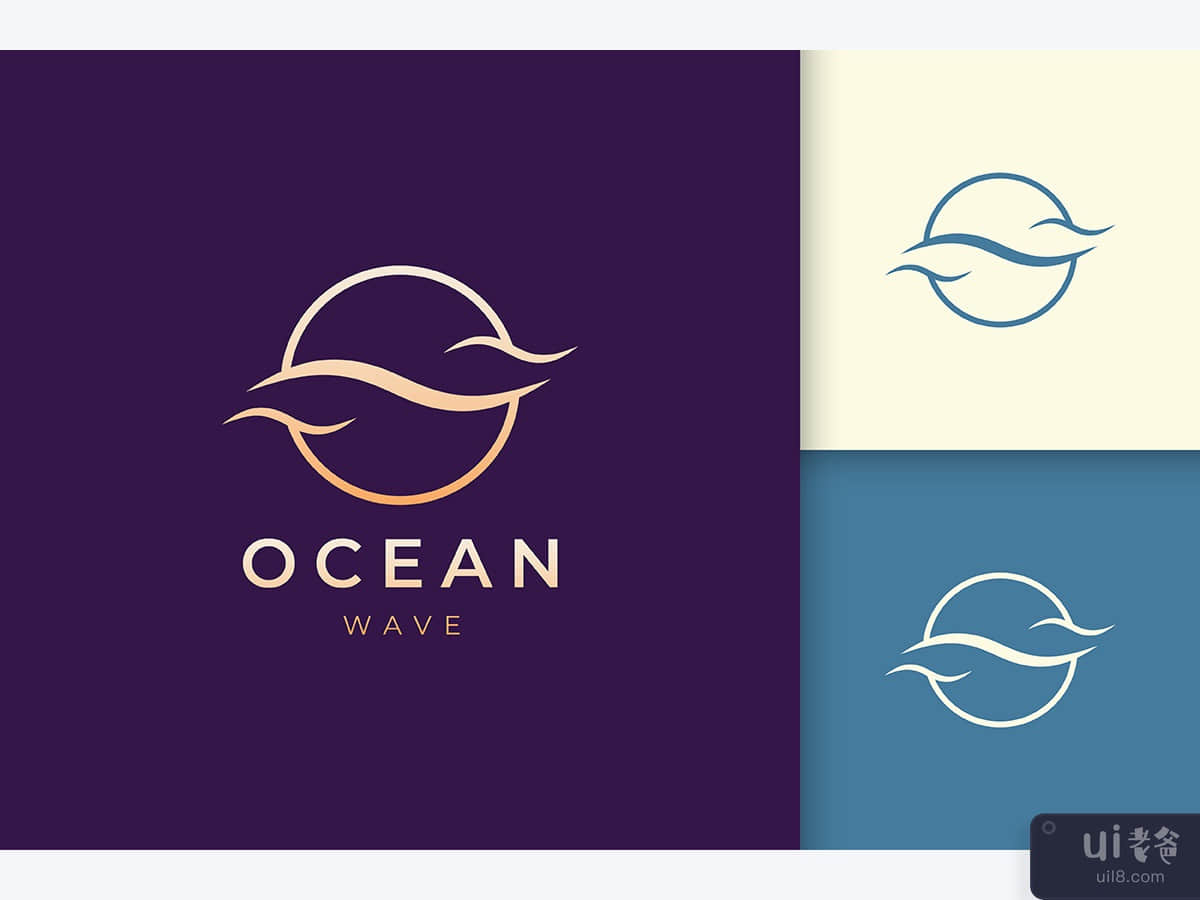 Luxury Sea Wave Logo Template