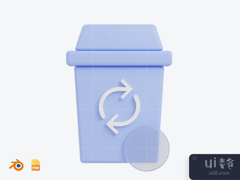 Recycle Bin - 3D Ecology Illustration Pack (front)