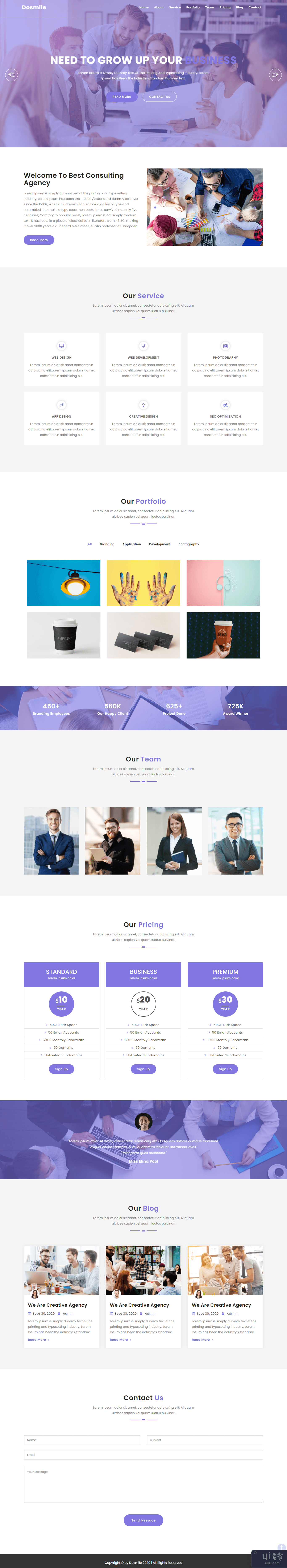 Dosmile 咨询和商务 HTML5 模板(Dosmile Consulting & Business HTML5 Template)插图