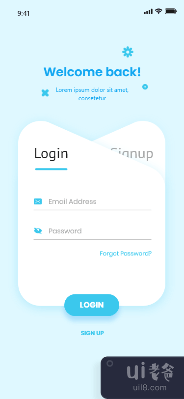 iOS 的登录和注册页面(Login & Sign up Page for iOS)插图1