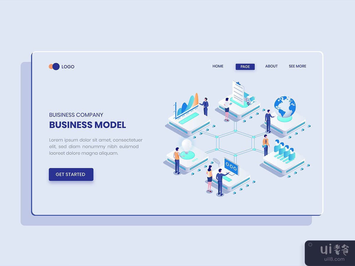 Business Model Isometric Vector Concept