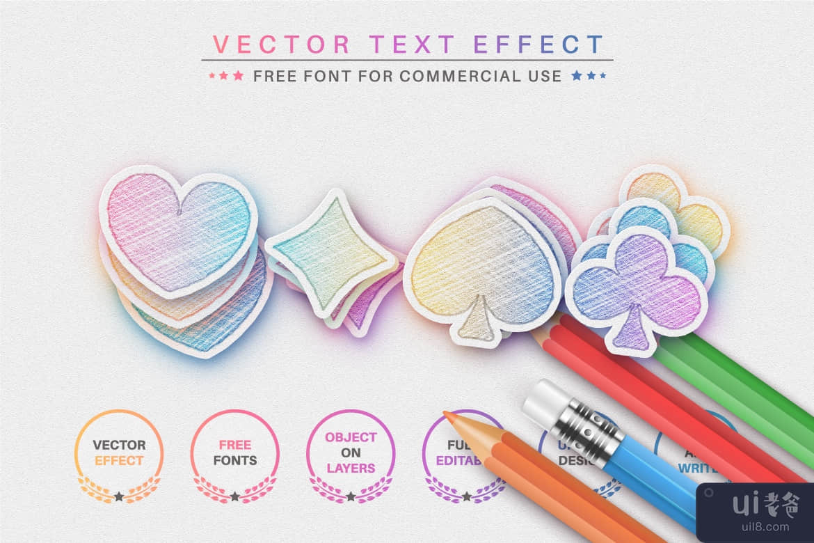 独角兽贴纸 - 可编辑的文字效果，字体样式(Unicorn Sticker - Editable Text Effect, Font Style)插图