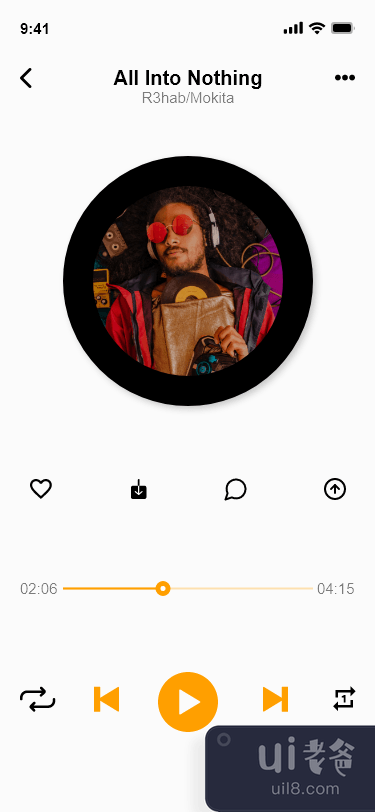 音乐应用界面(Music App UI)插图