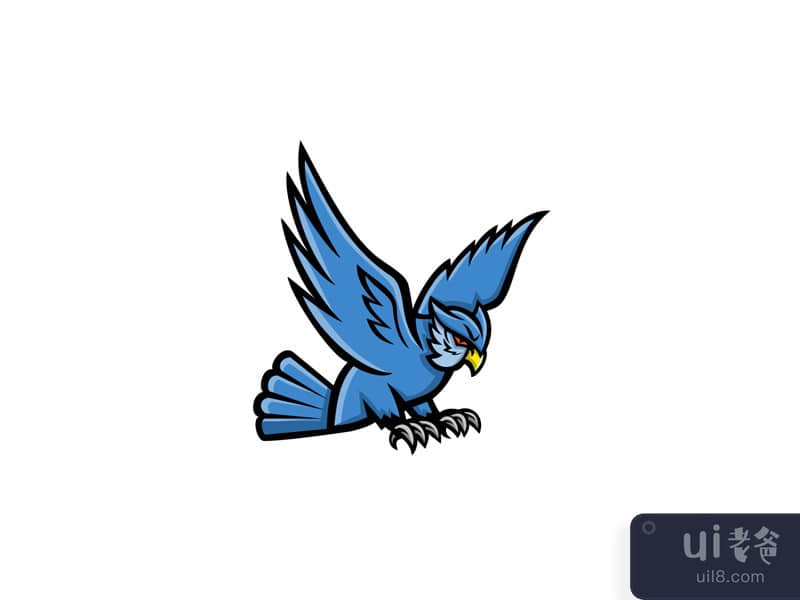 Horned Owl Swooping Mascot