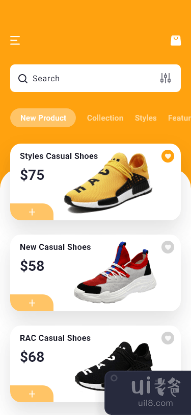 鞋类应用程序 UI 套件(Shoes App UI Kits)插图3