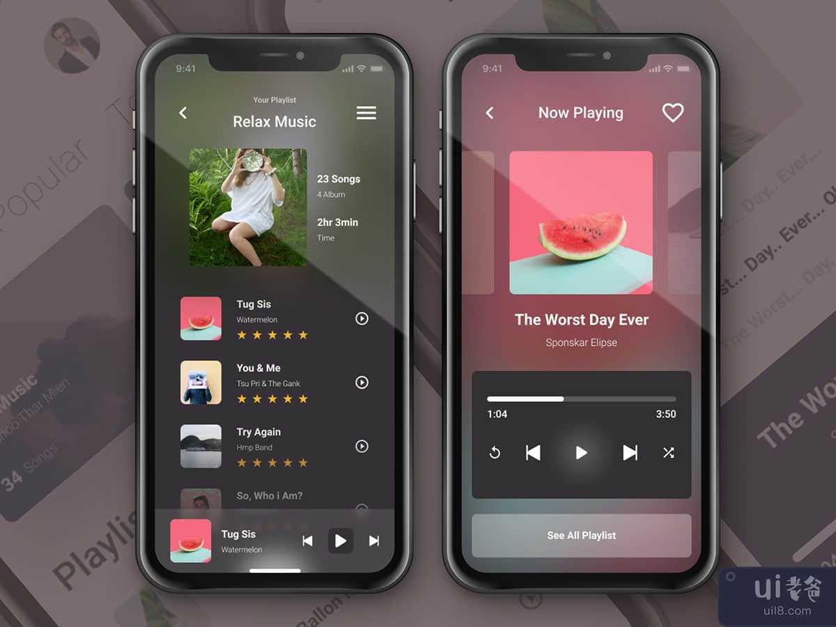 Music Player App Screen Design Concept