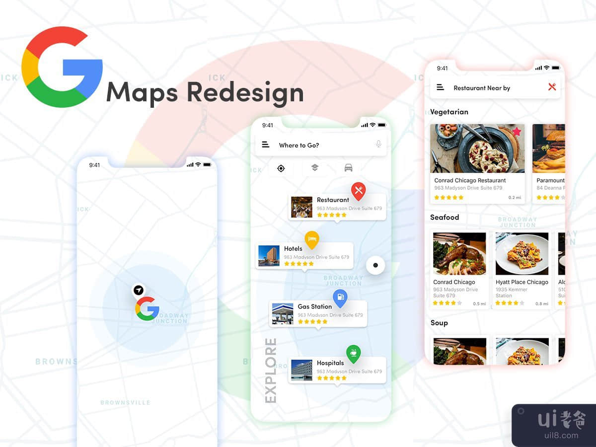 谷歌地图重新设计(Google Map redesign)插图2