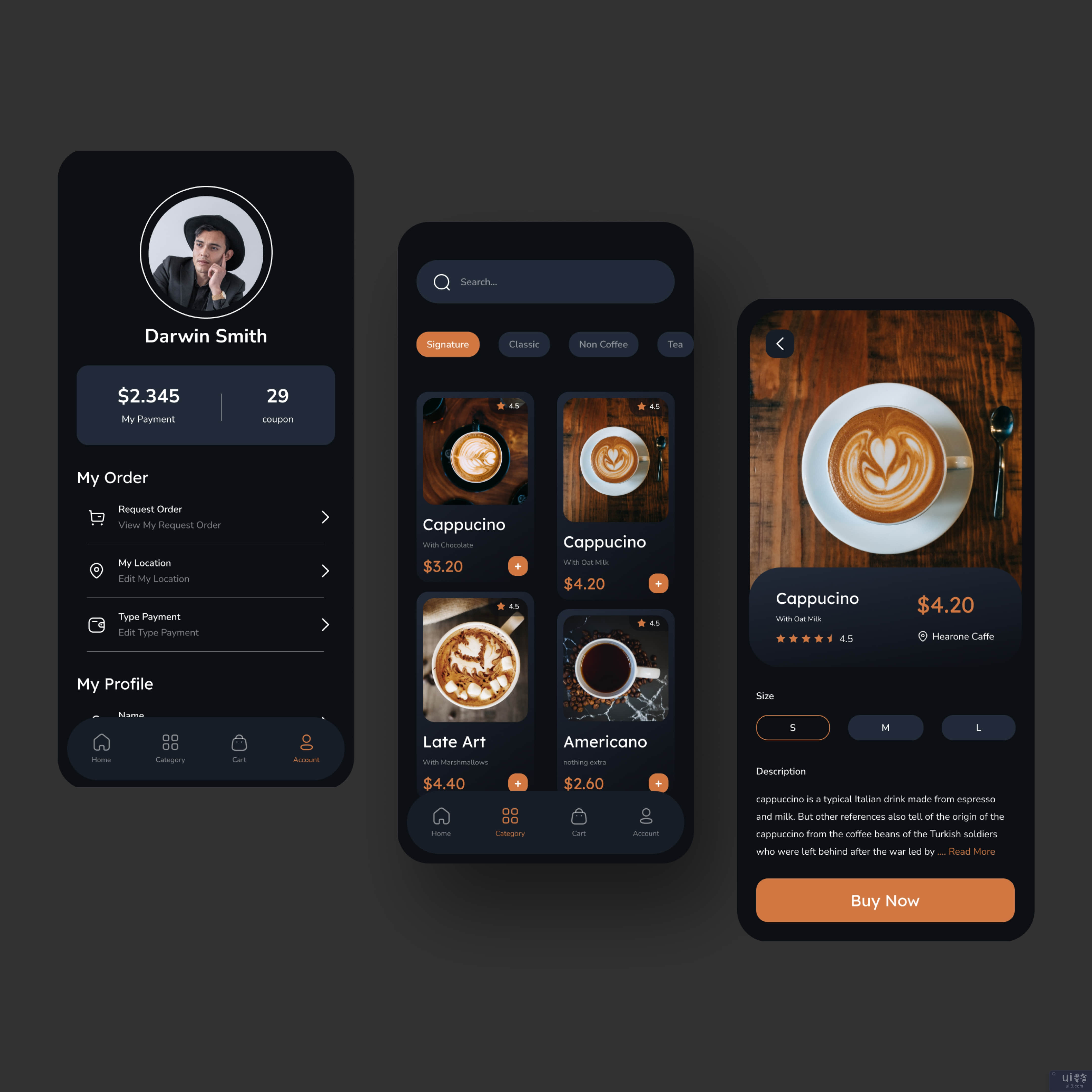 CofSho - 咖啡店应用手机(CofSho - Coffee Shop app mobile)插图1