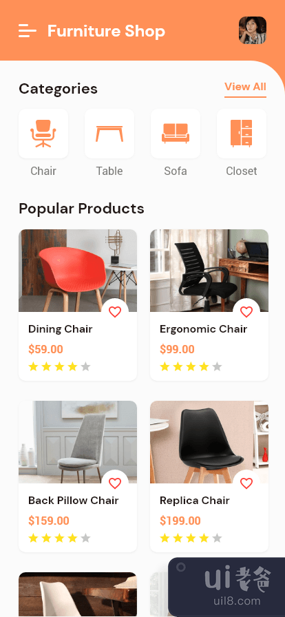 家具购物应用程序设计(Furniture Shopping App Design)插图1