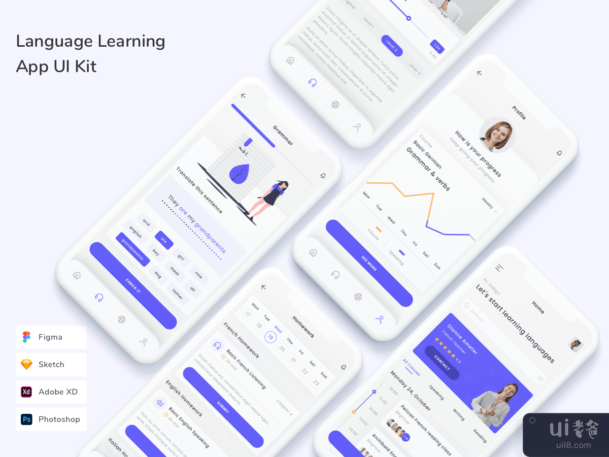 Language Learning App UI Kit