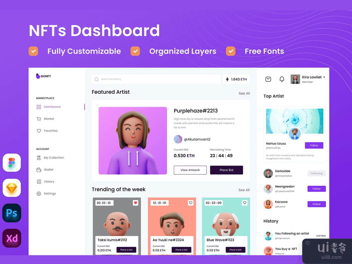 NFT Dashboard - UI Design