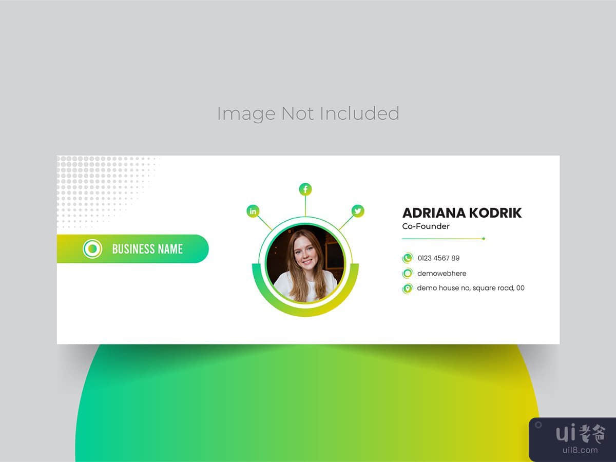 Business email signature template design or email footer